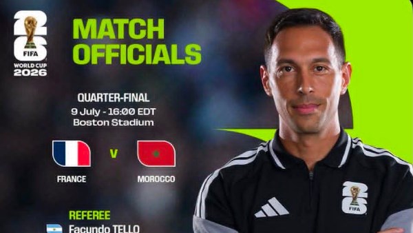 طاقم تحكيم أرجنتيني يدير مواجهة المغرب وفرنسا في ربع نهائي كأس العالم 2026 طاقم تحكيم أرجنتيني يدير مواجهة المغرب وفرنسا في ربع نهائي كأس العالم 2026