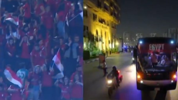 أتوبيس منتخب مصر يتوجه إلى استاد القاهرة لتكريم الأبطال