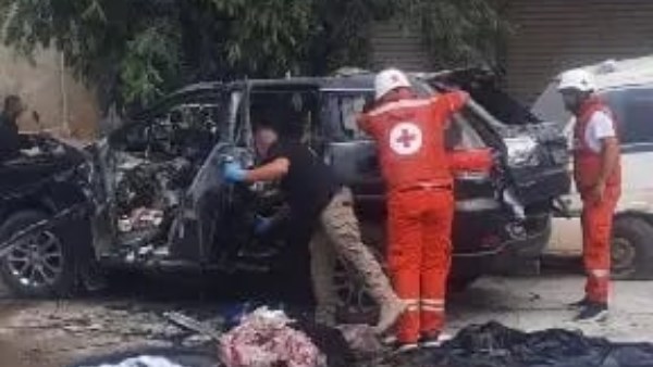 مسيرة إسرائيلية تستهدف سيارة في منطقة النبطية بلبنان واستشهاد 4 أشخاص