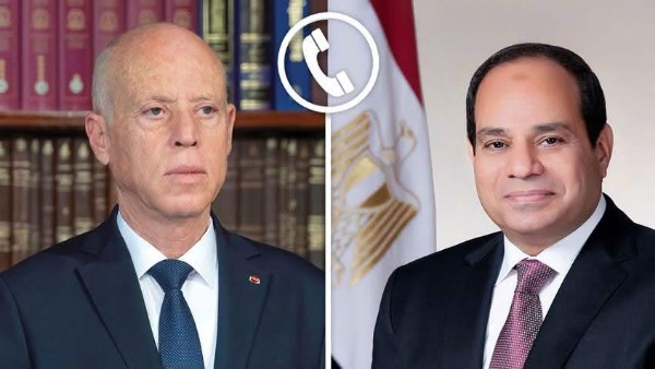 الرئيس السيسي ونظيره التونسي يؤكدان هاتفيا ضرورة تغليب الحلول السياسية والدبلوماسية وخفض التصعيد