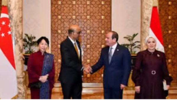الرئيس السيسي يستقبل رئيس سنغافورة - صورة أرشيفية