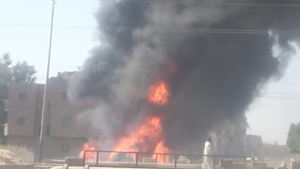 اندلاع حريق في كوبرى المعصرة بمركز الفتح بأسيوط