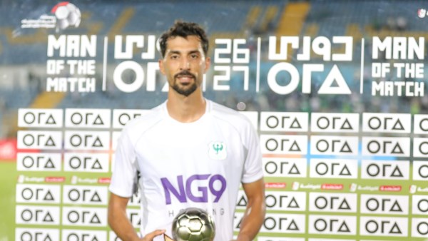 عقب فوزه بأفضل لاعب محمود حمادة أهدي الفوز بالمباراة لجماهير المصري العظيمة