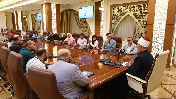 المفتي خلال المؤتمر الصحفي التحضيري للمؤتمر الدولي الـ11 للإفتاء