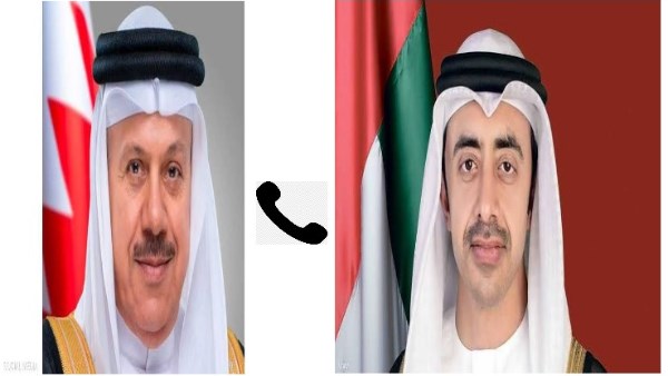 وزيرا خارجية الإمارات و البحرين يبحثان هاتفيا مجمل التطورات الإقليمية
