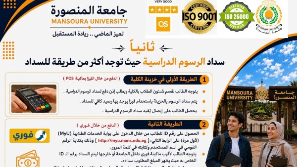 جامعة المنصورة تعلن إجراءات التحاق الطلاب الجدد بالعام الجامعي 2027/2026