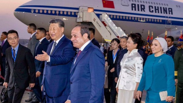 الرئيس الصيني في كلمته فور وصوله القاهرة