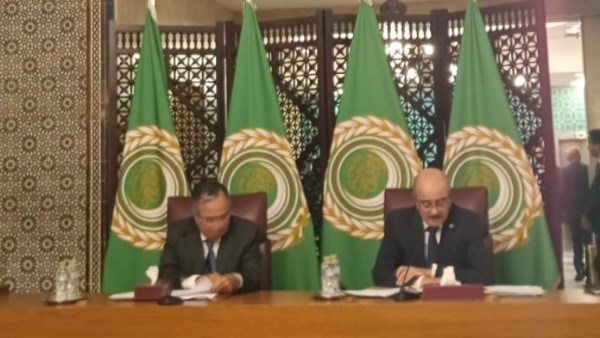 جانب من المؤتمر الصحفي لوزير الخارجية التونسي 