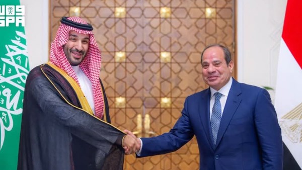 من لقاء الأمير محمد بن سلمان والرئيس السيسي 