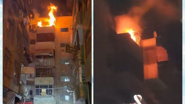 حريق شقة بطنطا 