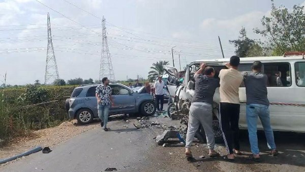 حادث تصادم سيارات بالغربية 