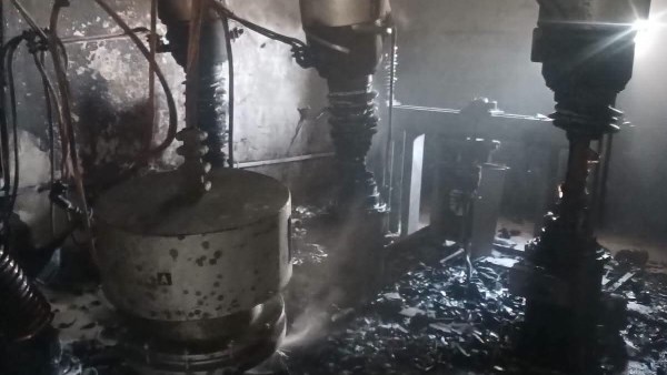 حريق محطة محولات