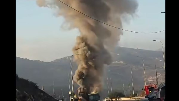 حريق حافلة الاحتلال