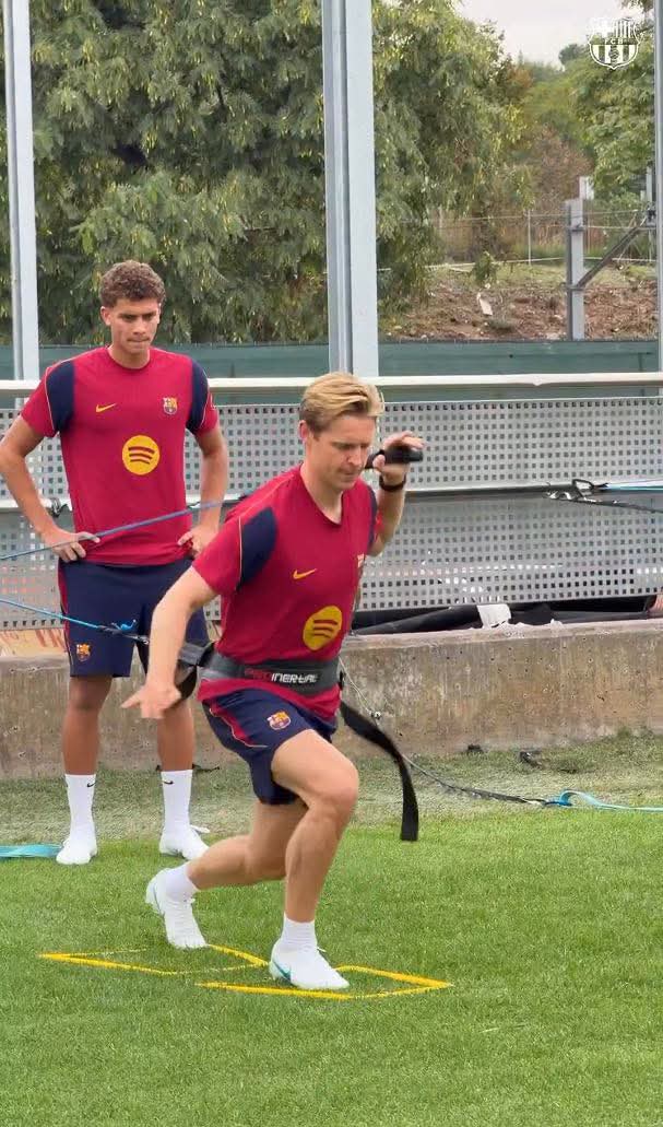 حمزة عبد الكريم مع برشلونة بعد العودة من معسكر منتخب مصر