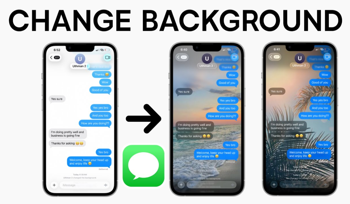 تغيير خلفية محادثة iMessage